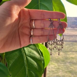 Silver and Peridot earrings